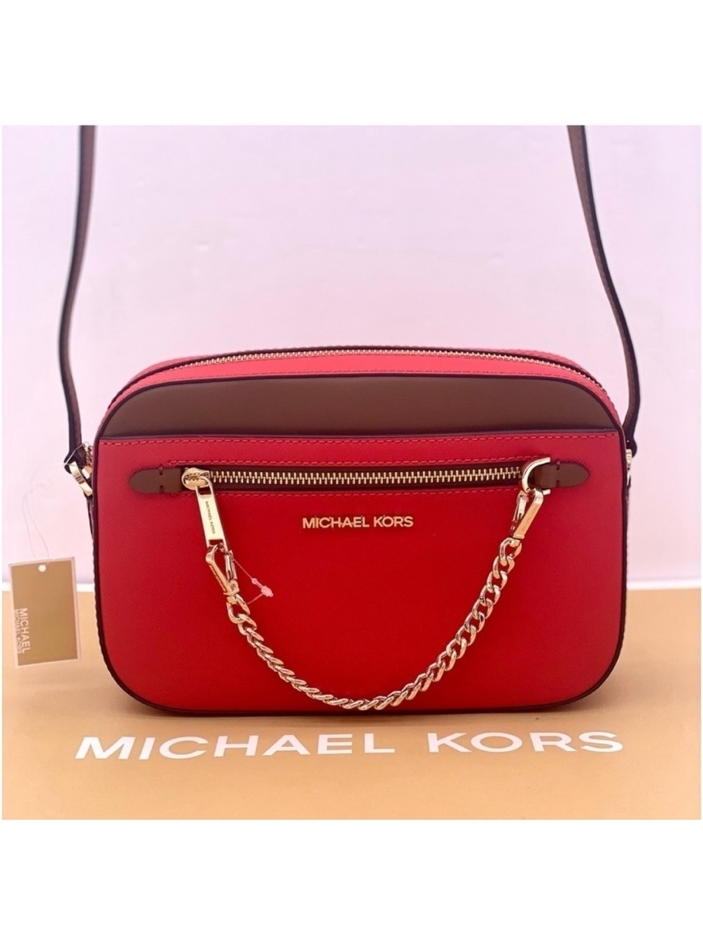 Michael Kors Jet Set Travel East West Zip Chain Crossbody